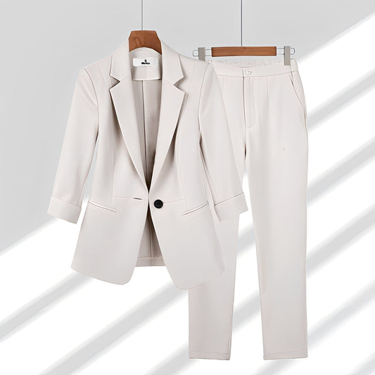 Andrea - Elegant Blazer- og Bukse-Sett for Damer
