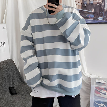 Christian - Oversized-strikkegenser med stripemønster for menn