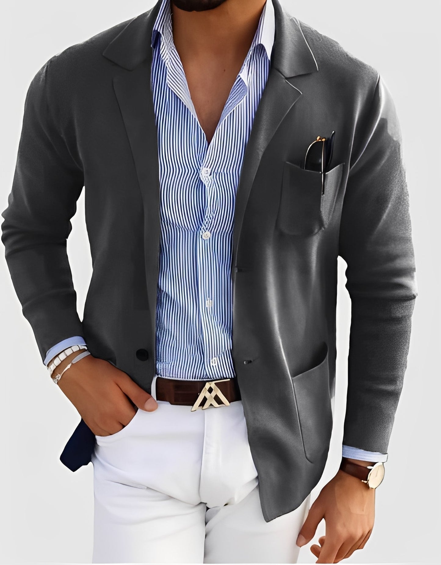 Giffard - Elegant ulljakke med dobbeltradet knapping for herrer