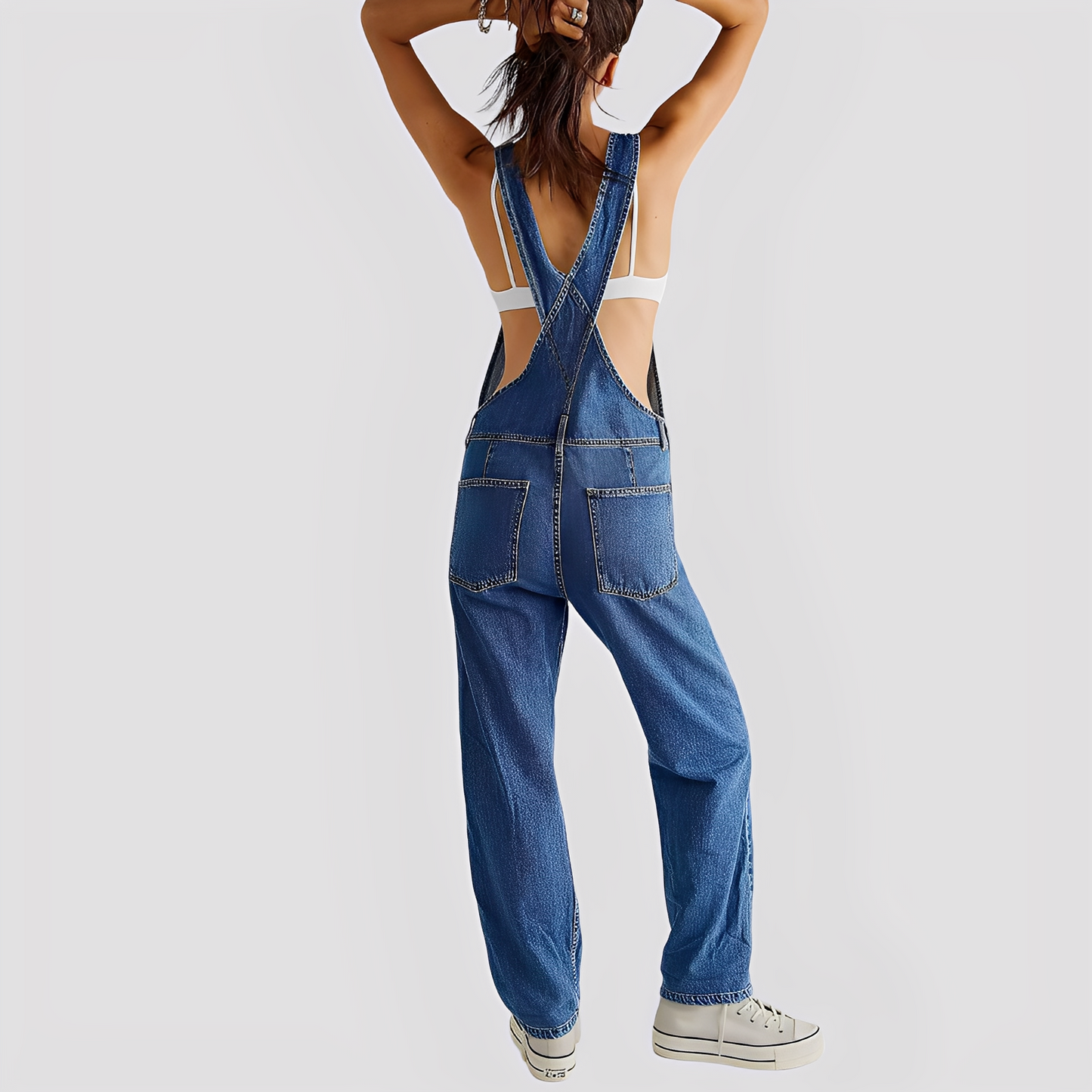 Mildred - Klassisk, løs passform jeans-snekkerbukse for damer