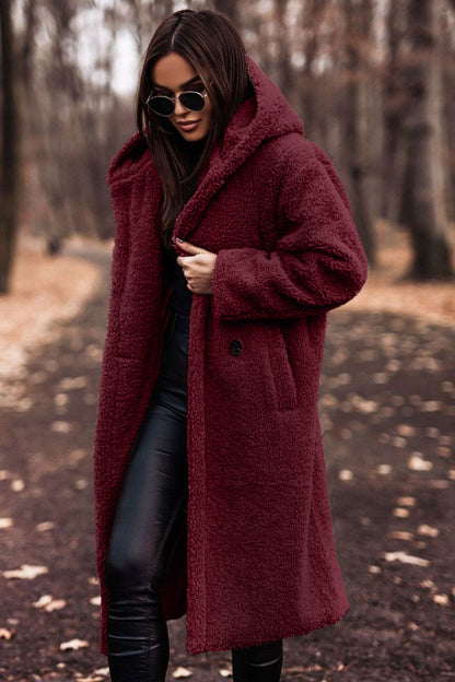 Yancy - Elegant lang plysjfrakk for damer