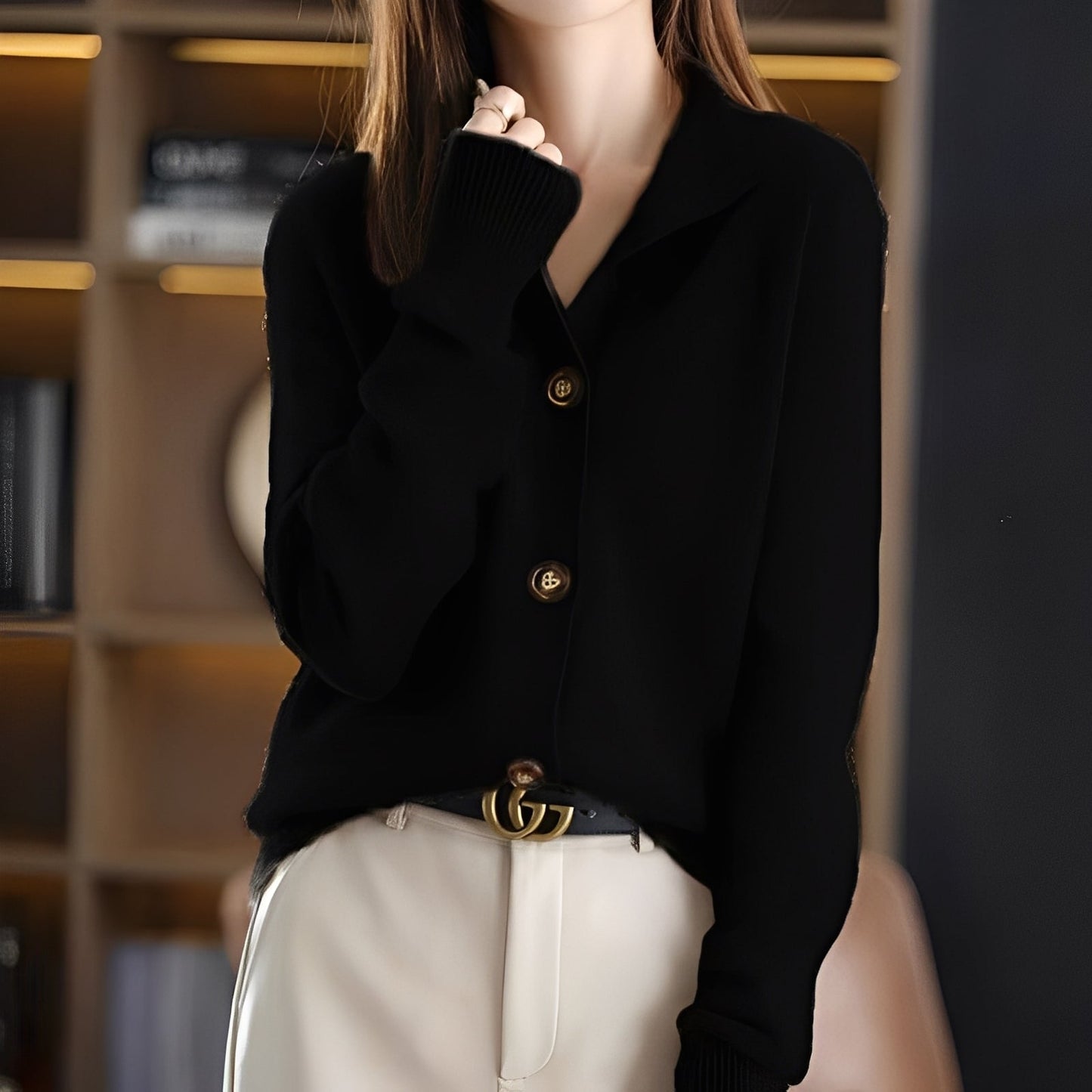 Adalynn - Elegant, løs sittende cardigan med knapper for damer