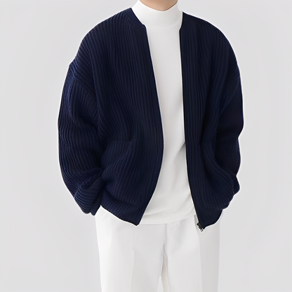 Willy - Løs strikket cardigan med glidelås for herrer