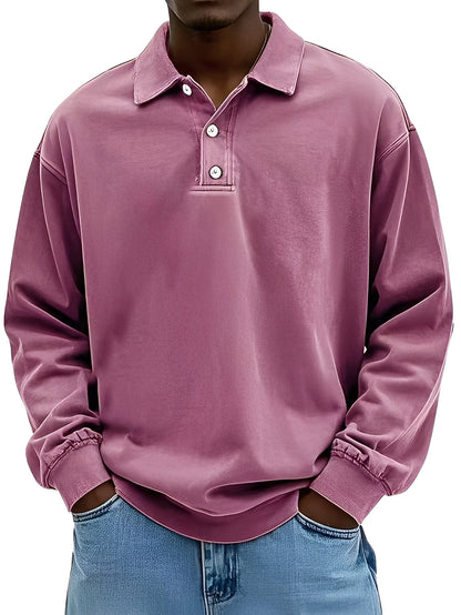 Clayton - Klassisk Langermet Poloshirt for Herrer