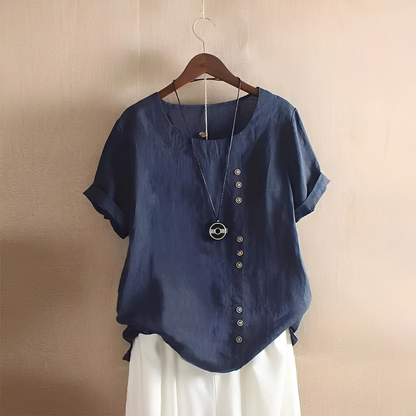 Corrine - Klassisk, avslappet linbluse for kvinner