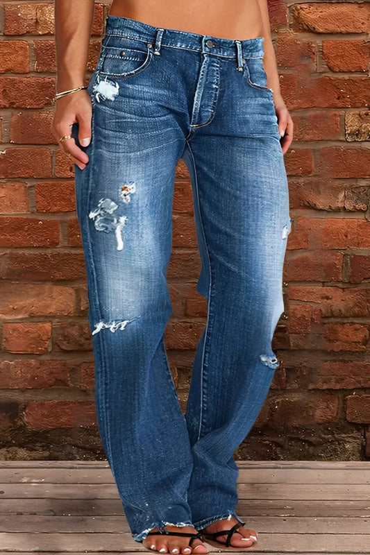 Demetria - Klassiske Washed-Jeans med lav midje for damer