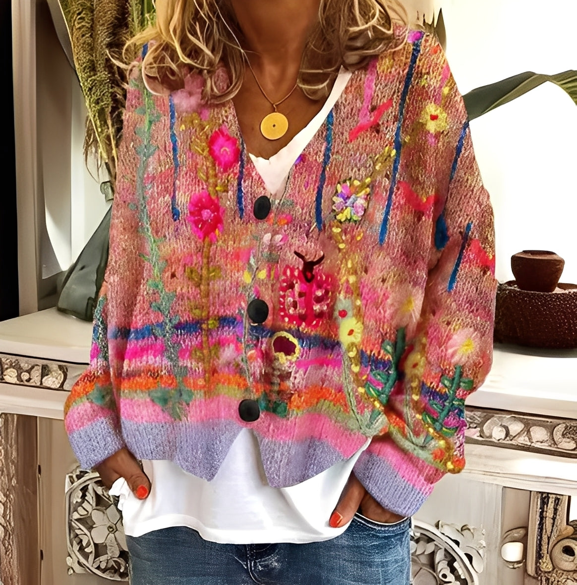 Daphné - Behagelig og fargerik genser for kvinner