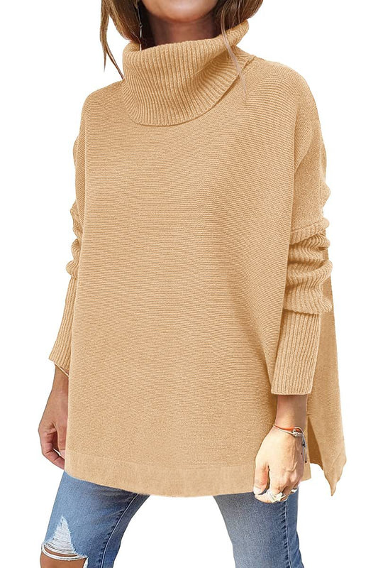 Macey - Løs Rollkragenpullover i Ull for Damer