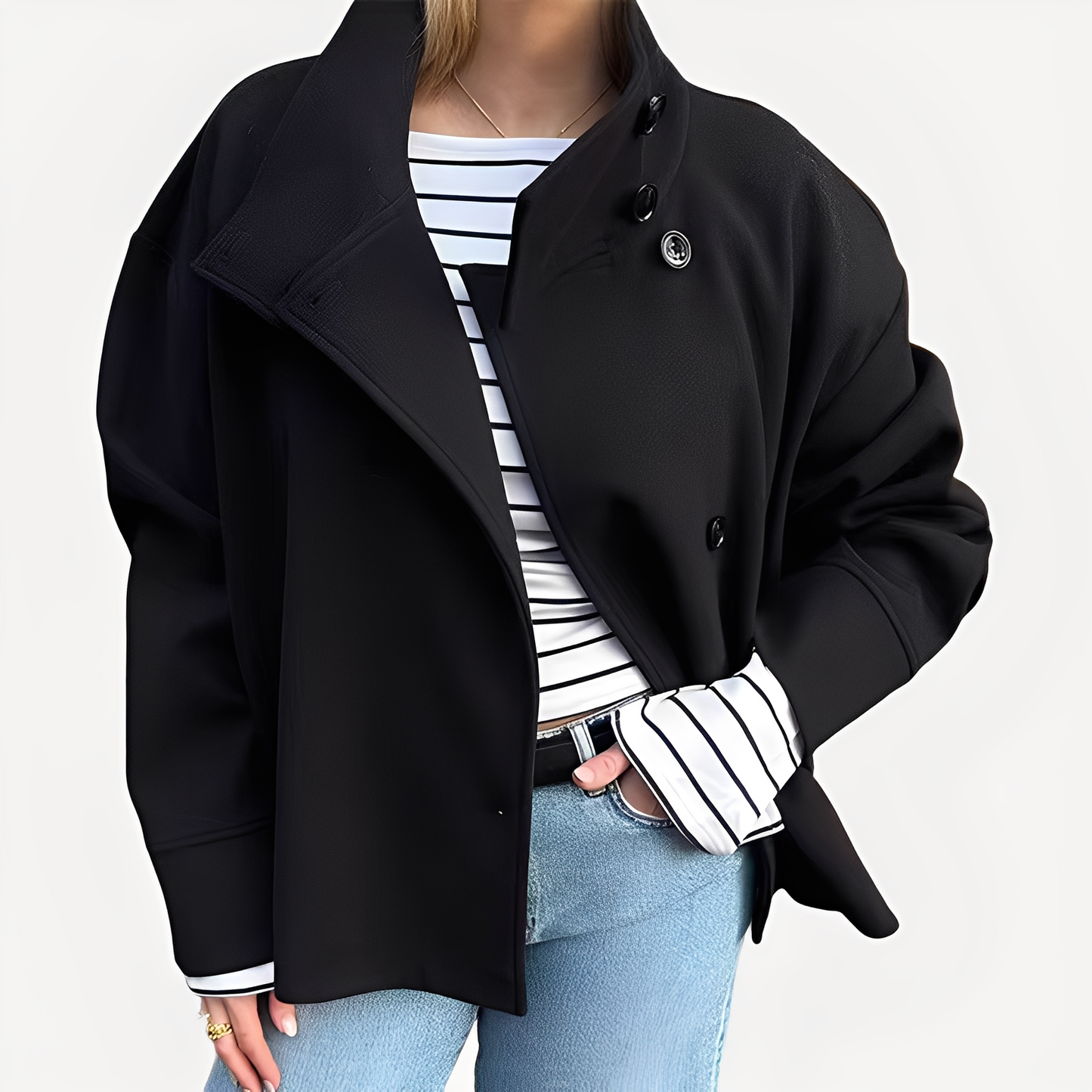 Carolyn - Elegant enkeltradet ulljakke for damer