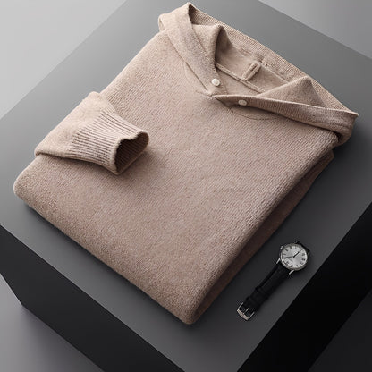 Darius - Stilfull, varm strikket hoodie for herrer