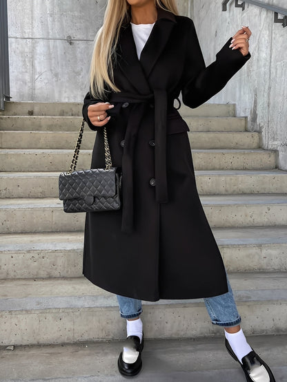 Suzanne - Klassisk dobbeltspent kåpe med belte for damer