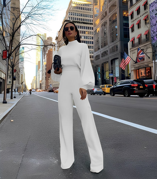 Rebeccah - Stilig langermet jumpsuit for damer