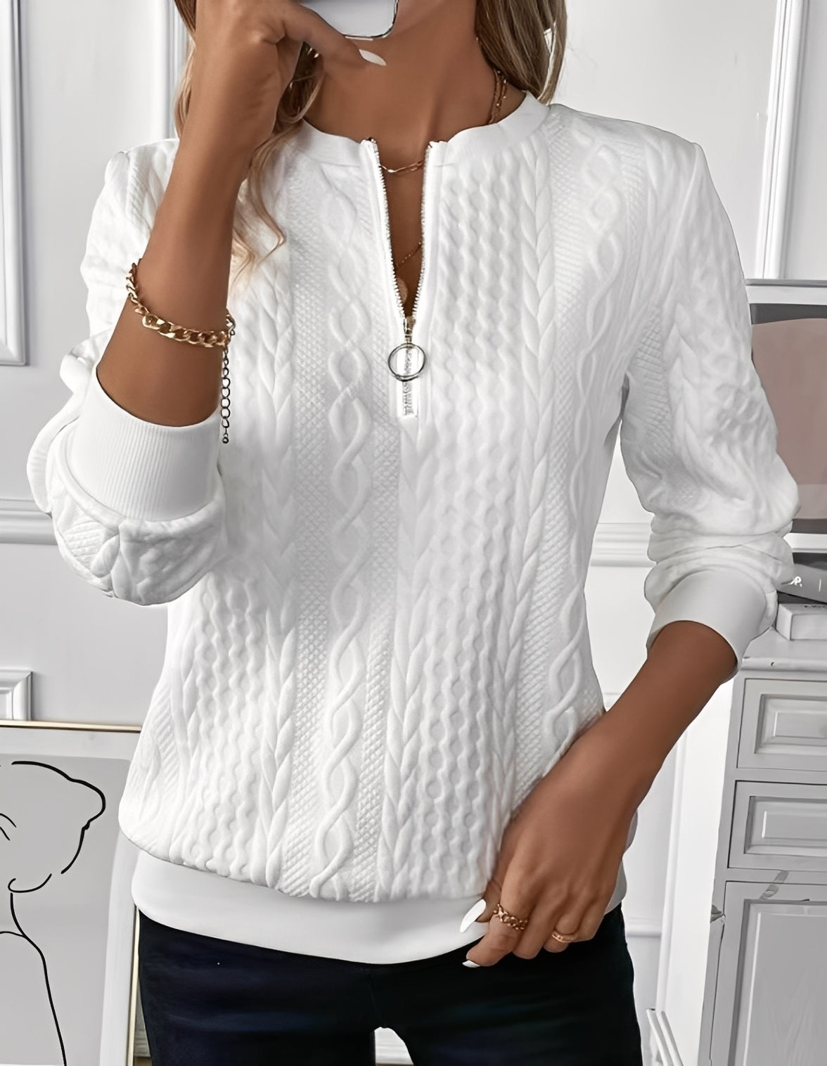 Davida - Stilfull, mykt vattert genser for damer