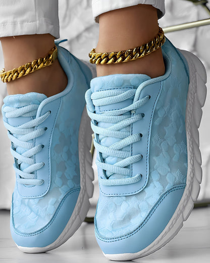 Elisabeth - Tilfeldige, pustende sneakers med blomstermønster for damer