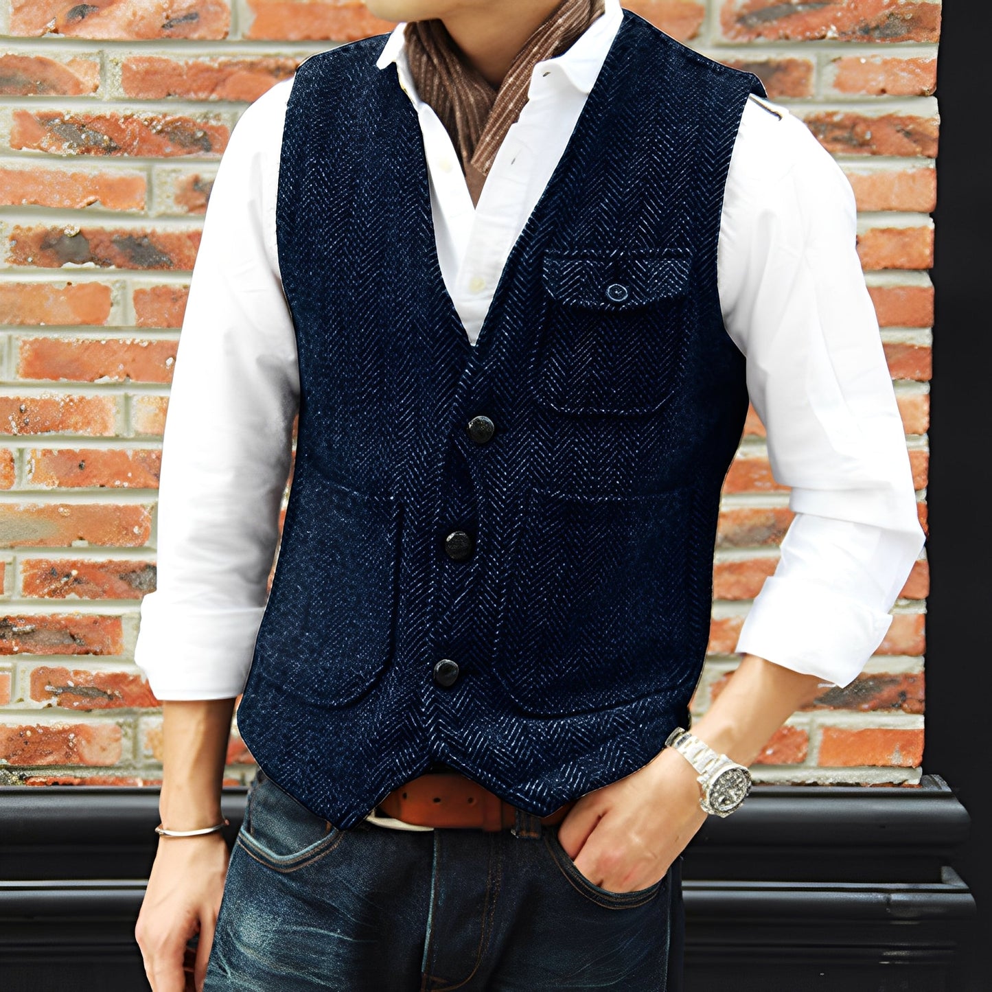 Matthew - Stilfulle Tweedvest med Lommer for Herrer