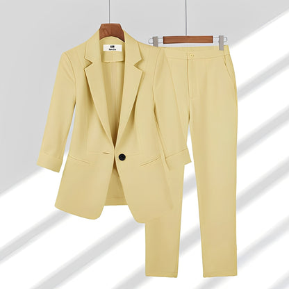 Andrea - Elegant Blazer- og Bukse-Sett for Damer