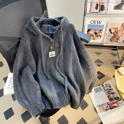 Haylee - Uformell hettegenser med knapper for damer