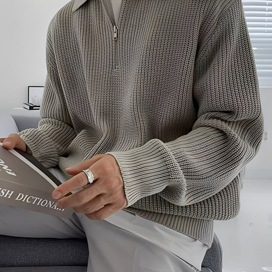 Jeffrey - Elegant, løs strikket genser for herrer