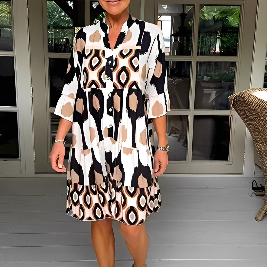 Floriane - Løs trykt kjole for kvinner