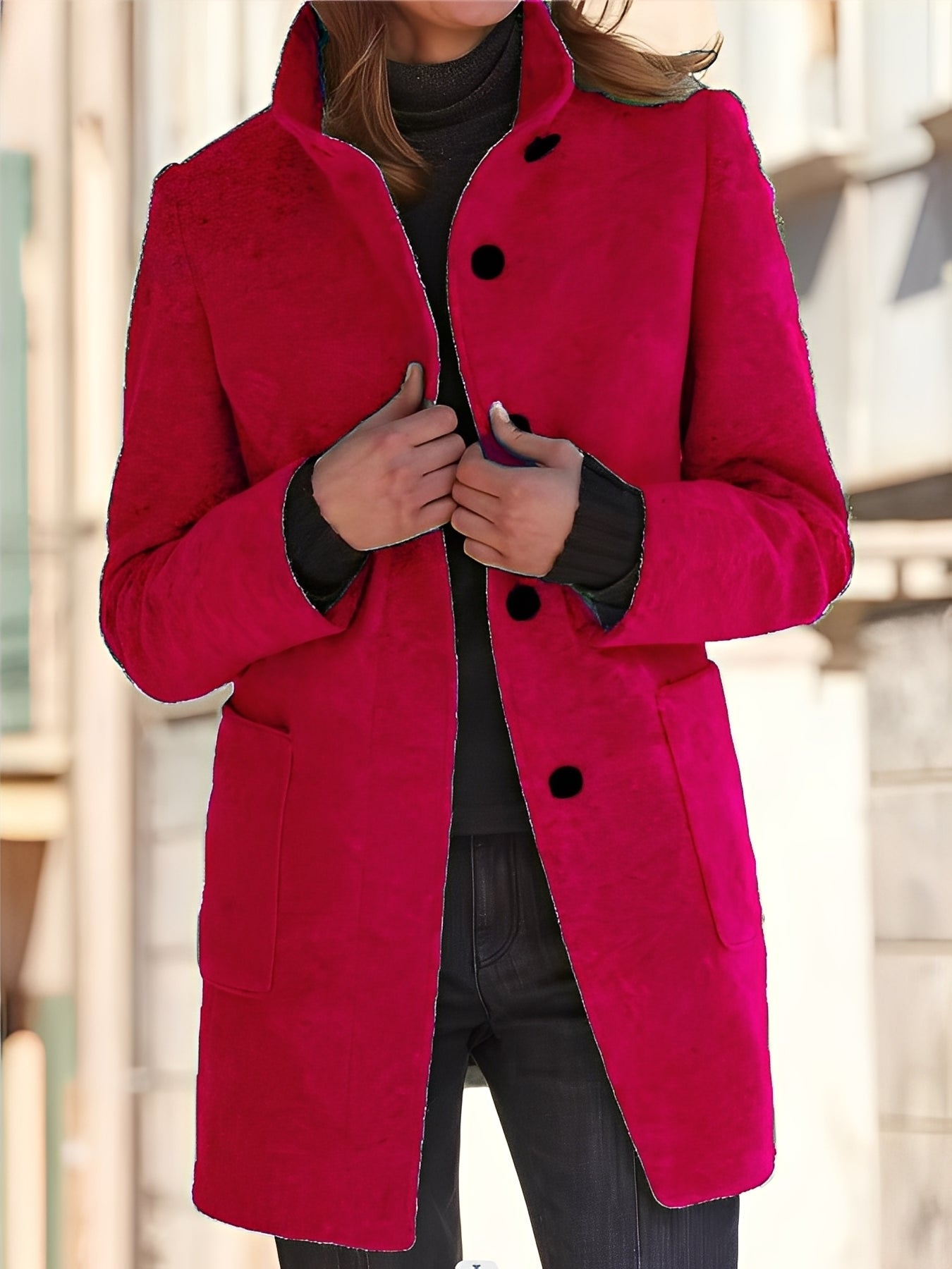 Michele - Vindtett ullfrakk for damer