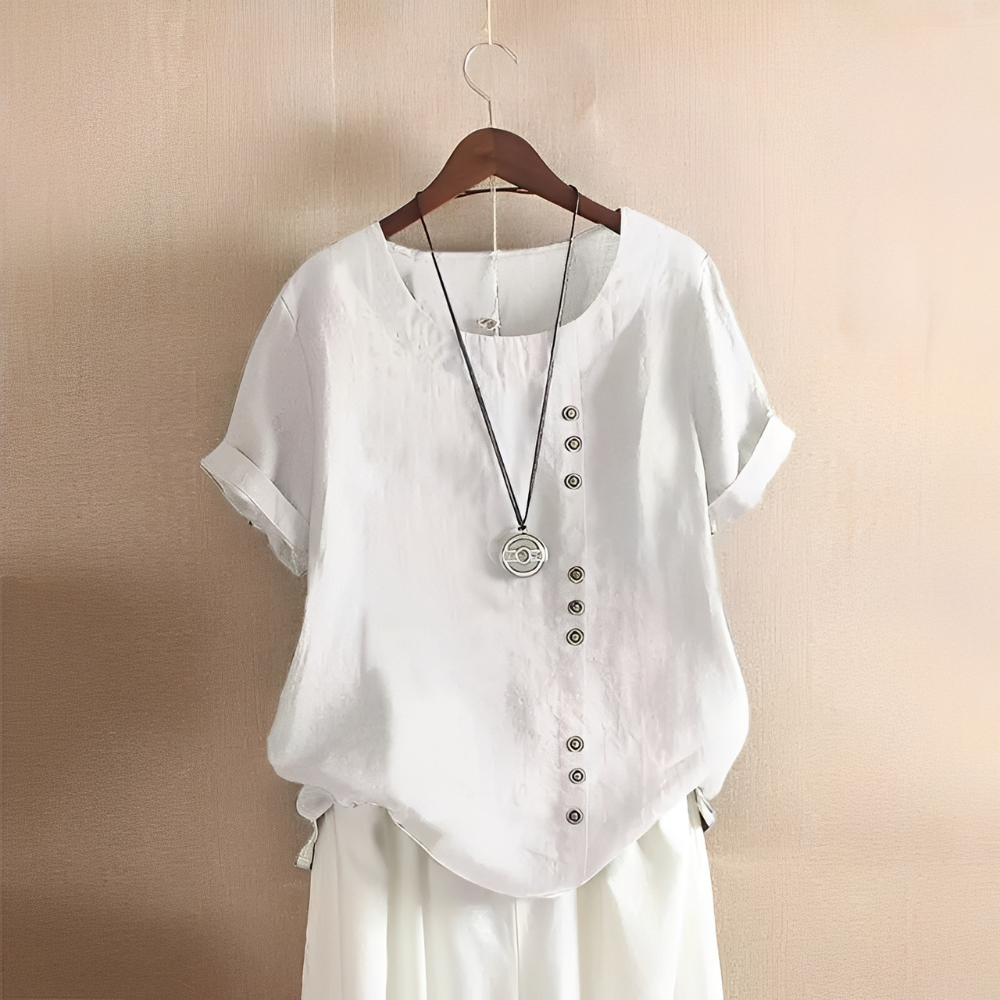 Corrine - Klassisk, avslappet linbluse for kvinner