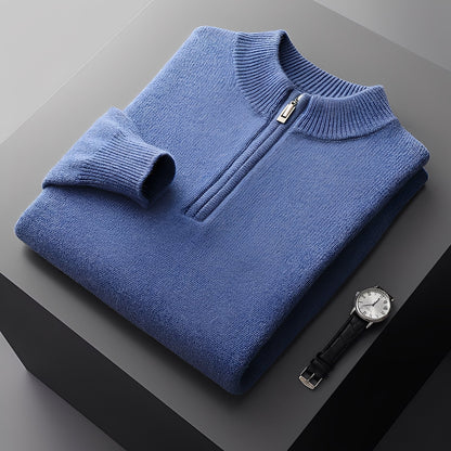 Weldon - Strikkegenser med halv glidelås for herrer