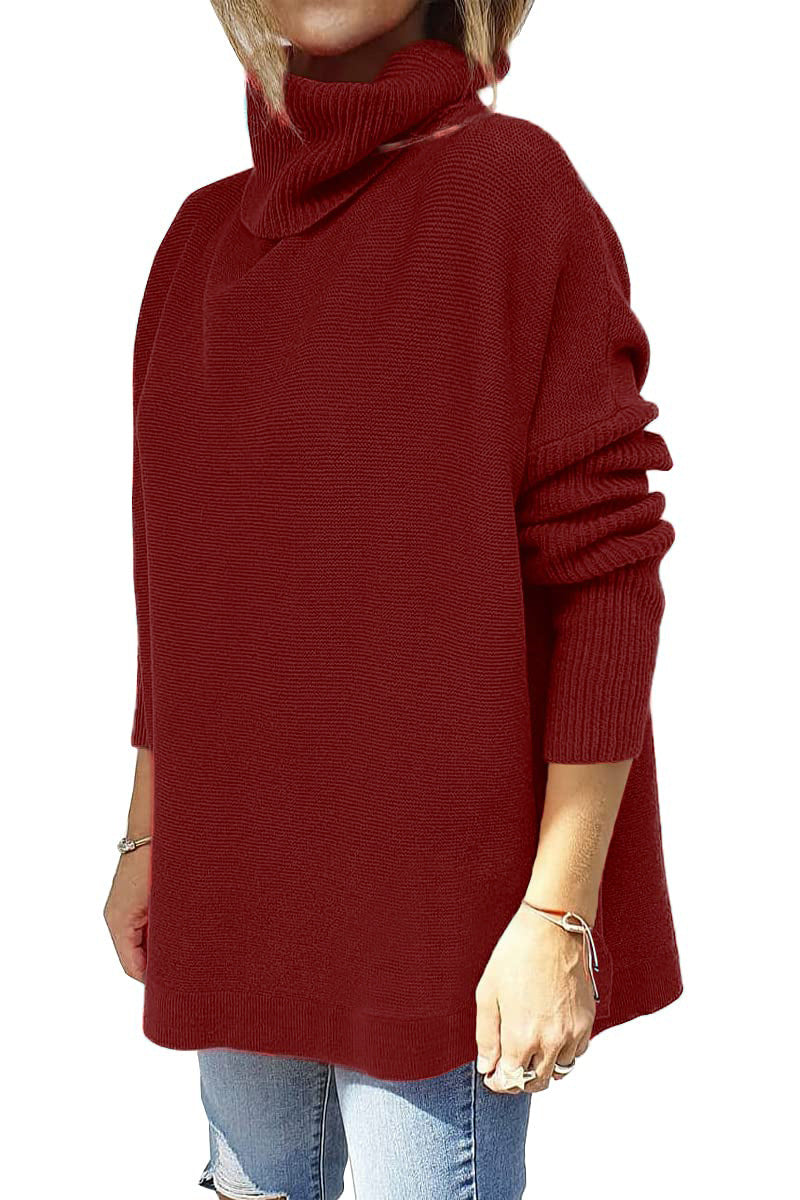 Macey - Løs Rollkragenpullover i Ull for Damer