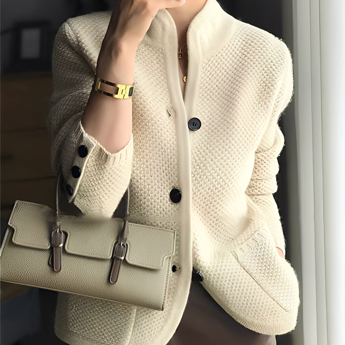 Arlette - Cardigan med knappestolpe for kvinner