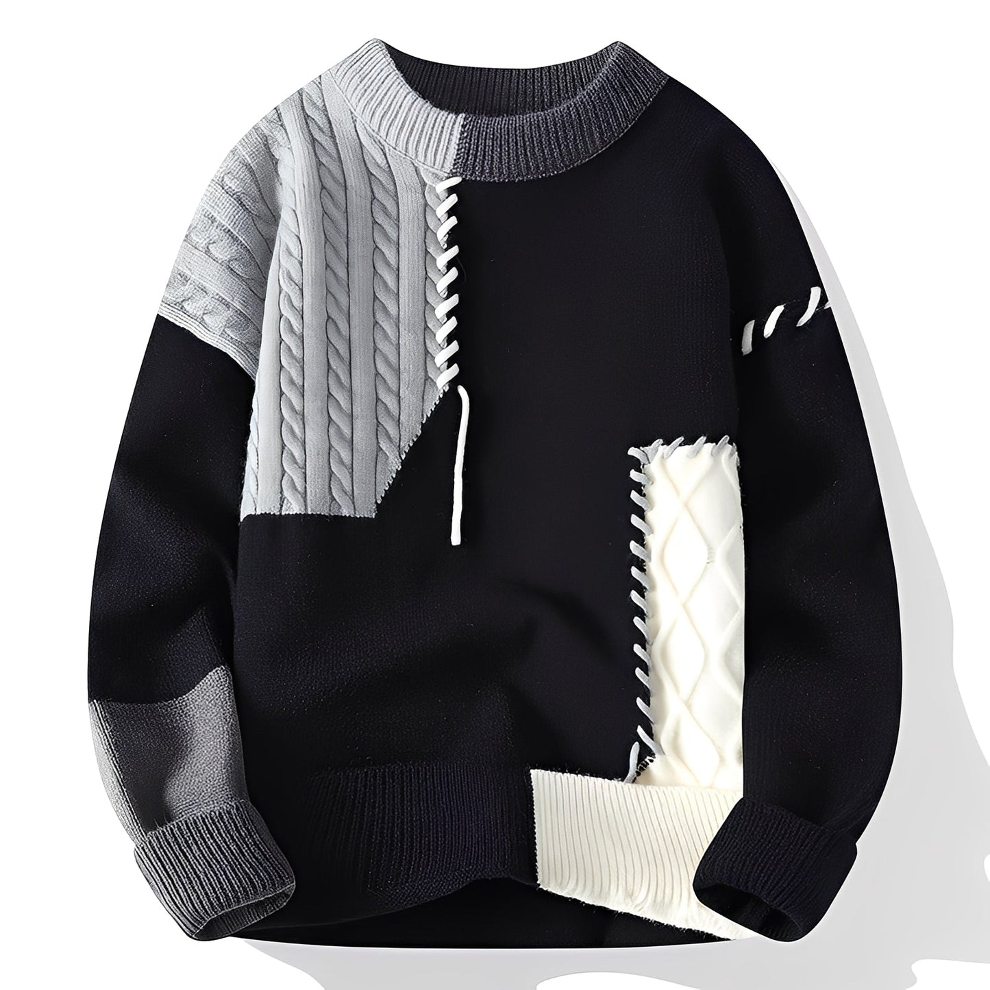 Curtis - Stilfull Fleece-genser med Fargeblokk-design for Menn