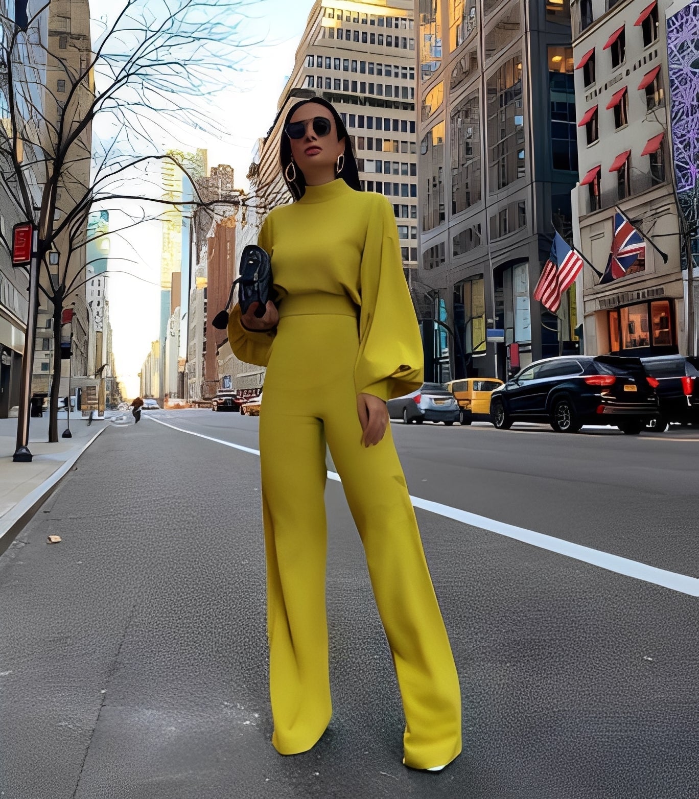 Rebeccah - Stilig langermet jumpsuit for damer