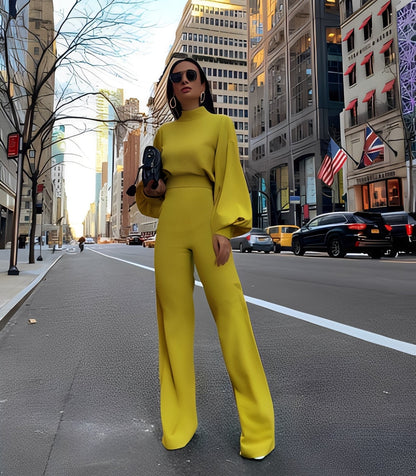 Rebeccah - Stilig langermet jumpsuit for damer