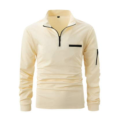 Lucian - Hverdagslig skjorte med glidelås og lomme for menn