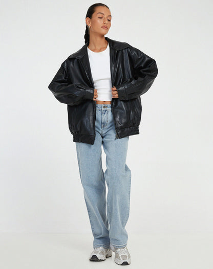 Ariane – Dame-skinnjakke i oversize-stil