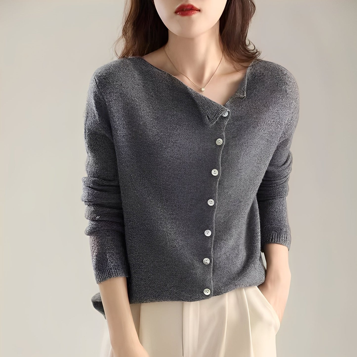 Genève - Elegant strikket cardigan for kvinner