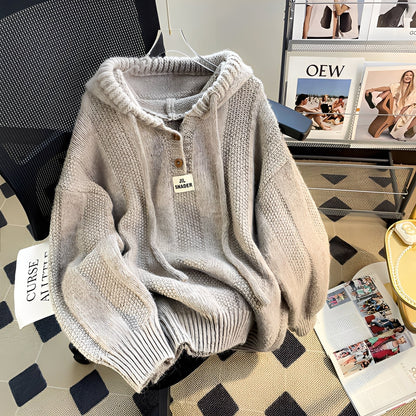 Haylee - Uformell hettegenser med knapper for damer