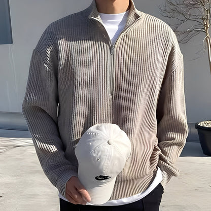 Jeffrey - Elegant, løs strikket genser for herrer