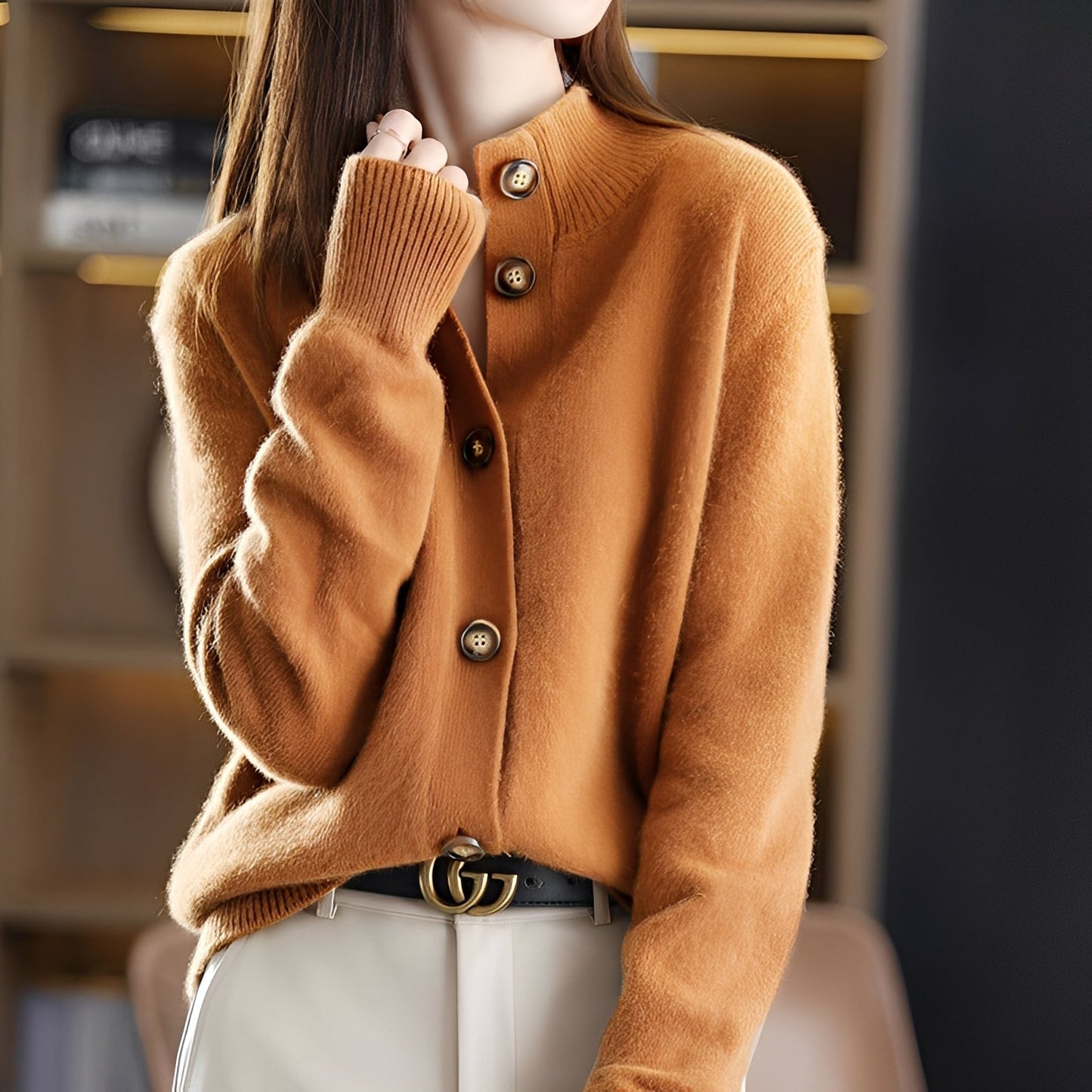Adalynn - Elegant, løs sittende cardigan med knapper for damer