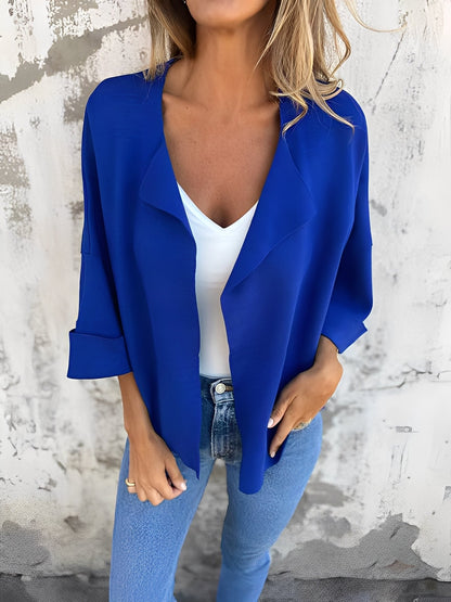 Angelle - Stilig, løs passform blazer i semsket skinn for damer