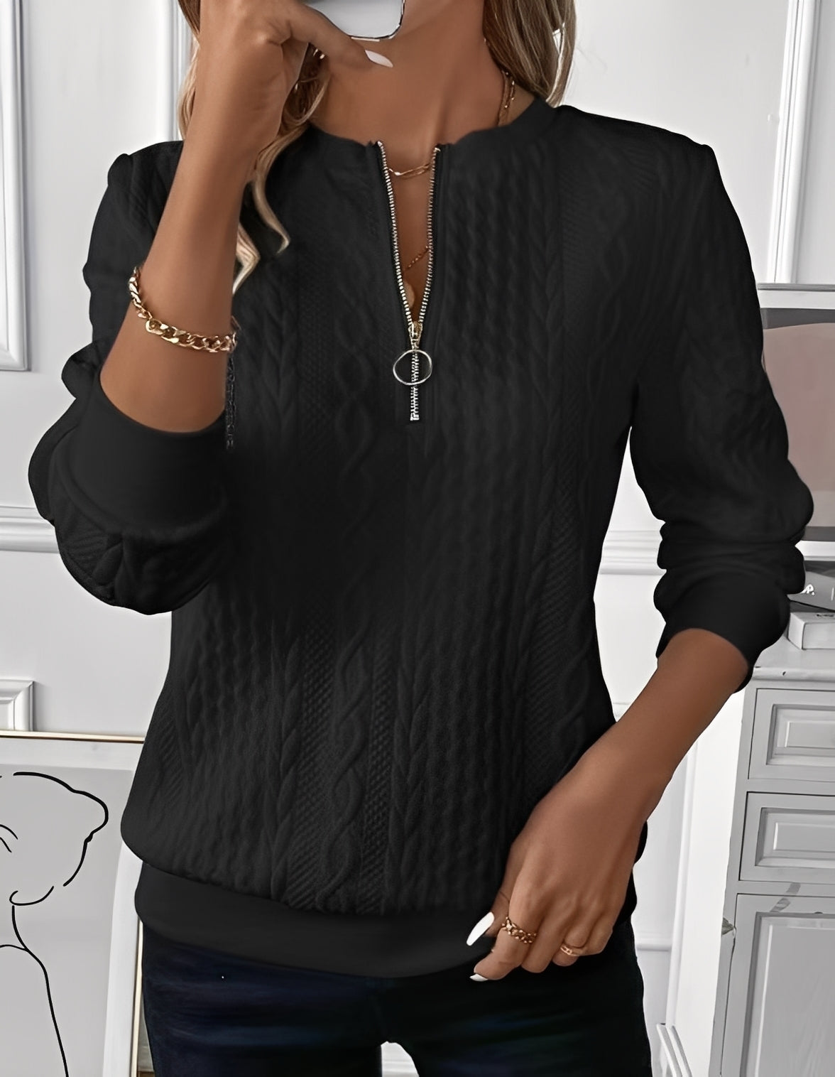 Davida - Stilfull, mykt vattert genser for damer