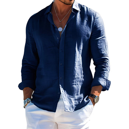 Félicien - Klassiske poloskjorter med lange ermer for menn