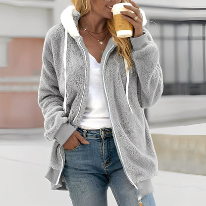 Rheanna - Varm fleecejakke med hette for damer