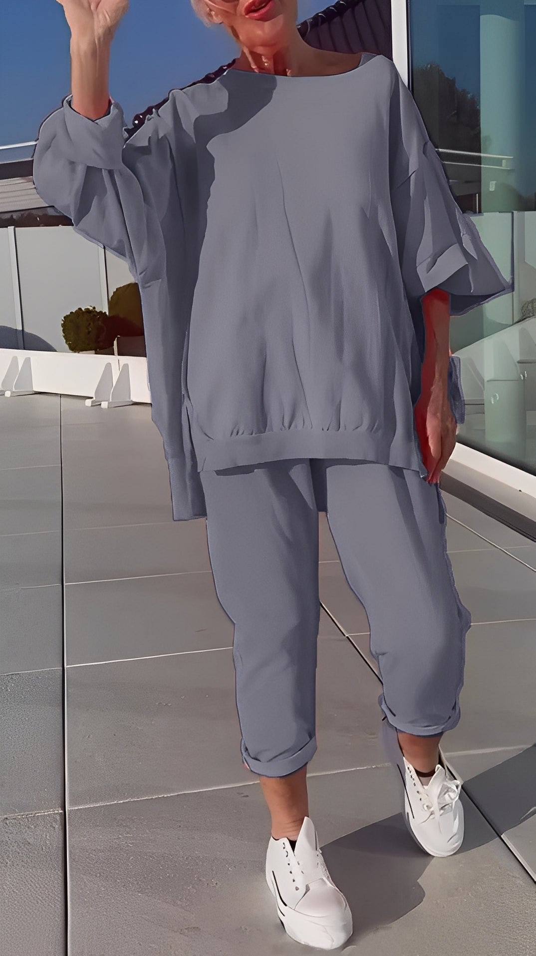 Eleanore - Tilfeldig sett med løs topp og bukse for damer