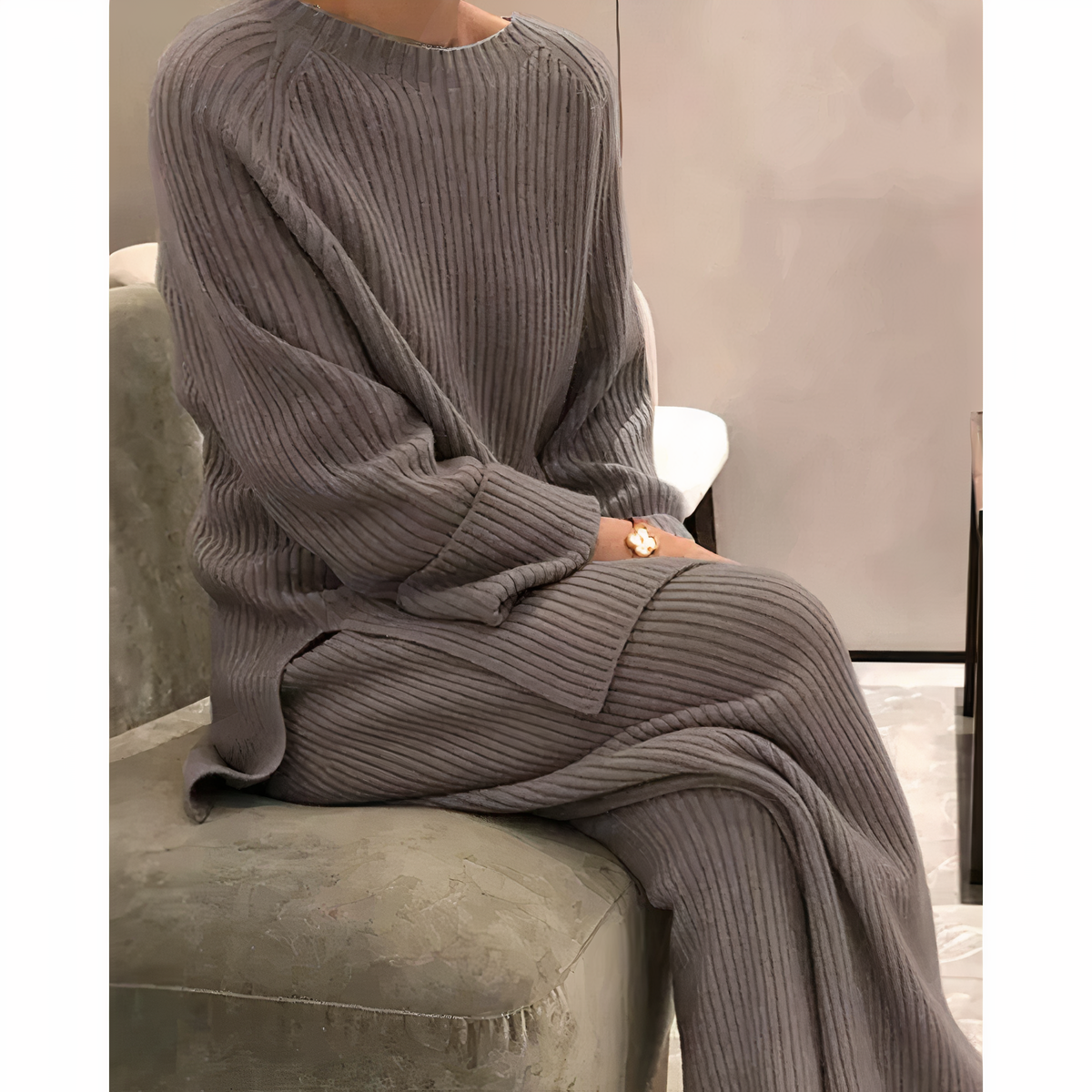 Samantha – Strikket Casual-Set Genser & Bukse