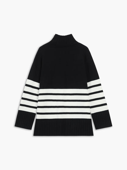 Colette – Gestreifet Mock-Neck-Pullover