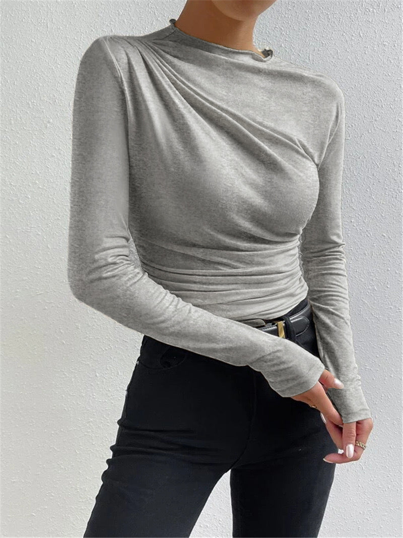 Livia – Langarmshirt med folder