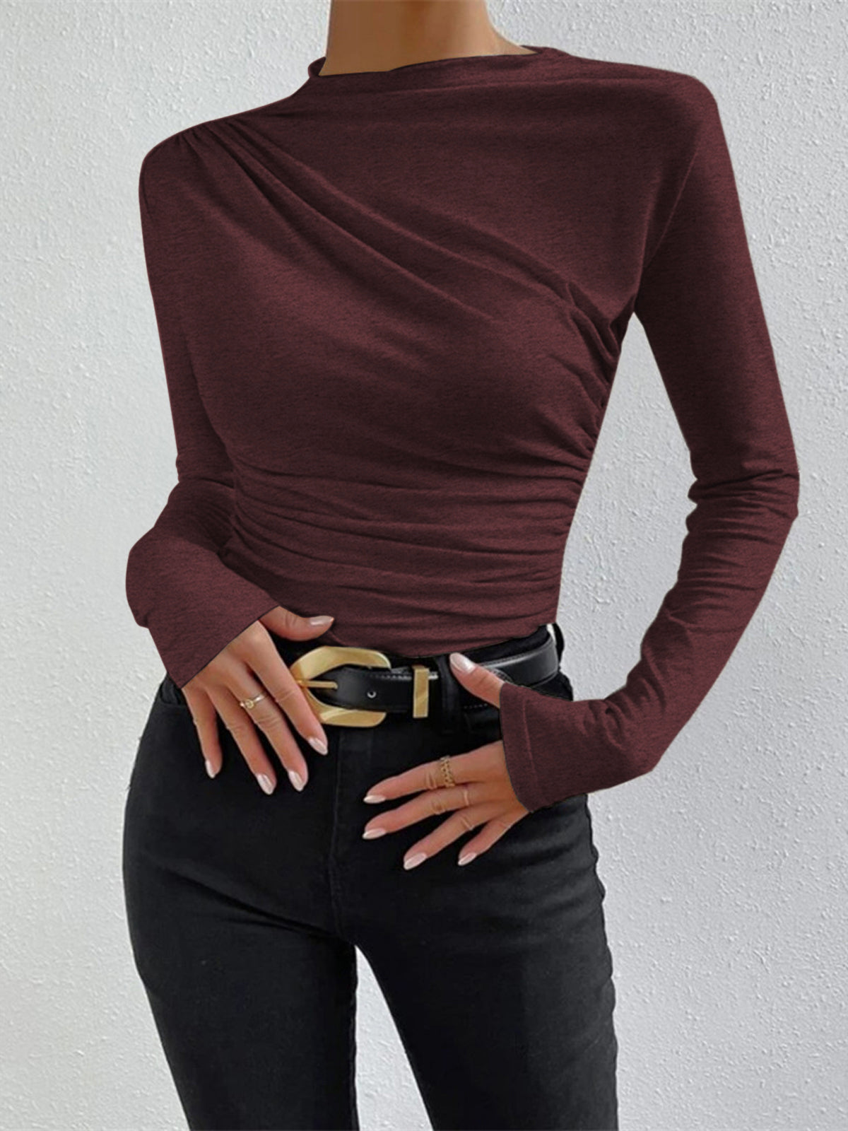 Livia – Langarmshirt med folder