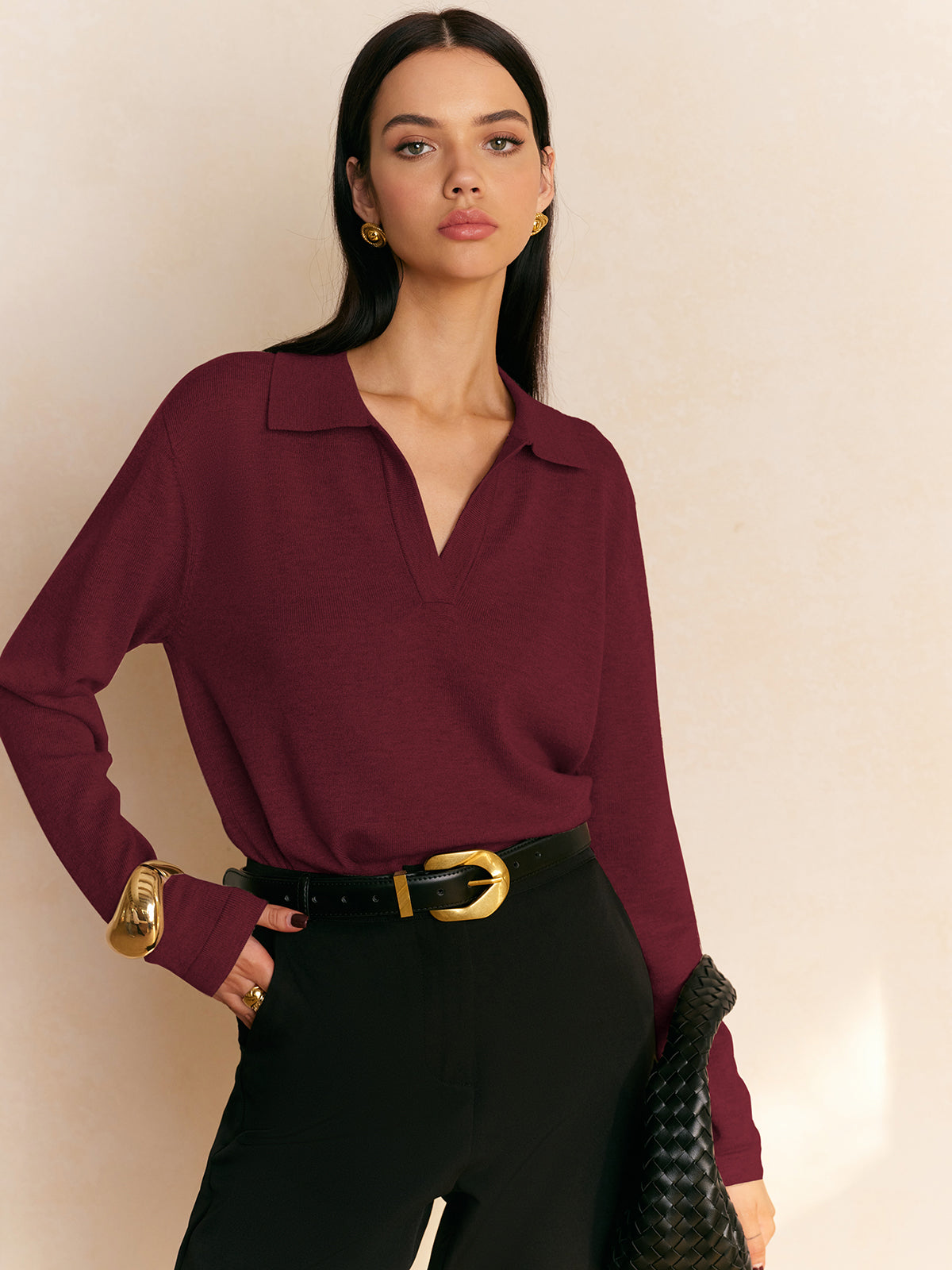 Fiona – Pullover med avslappet krage