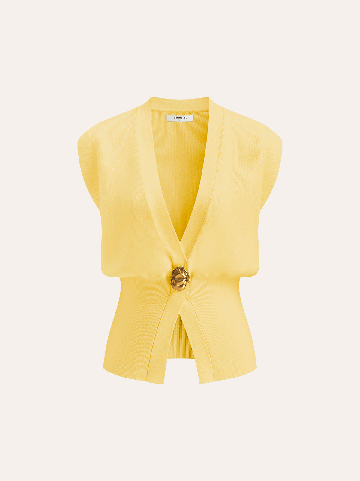 Annalena – V-U-snitt med knapper strikkvest