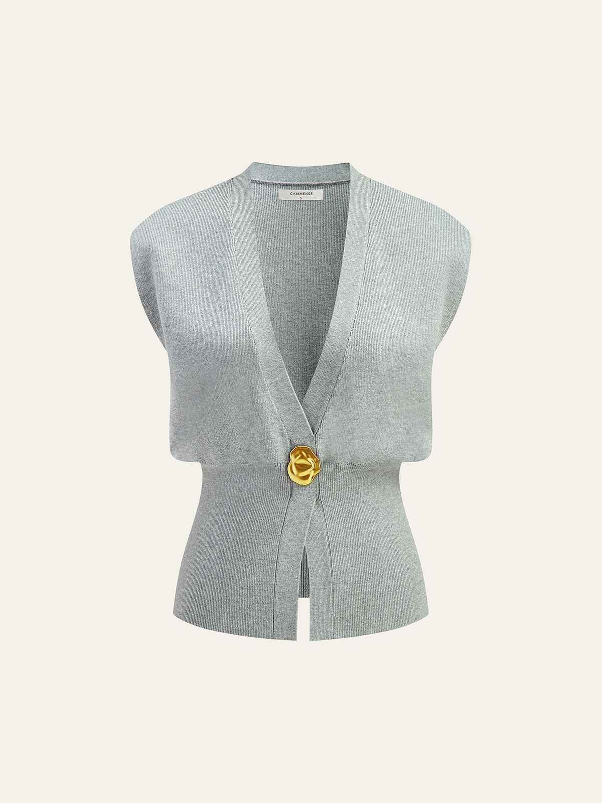 Annalena – V-U-snitt med knapper strikkvest