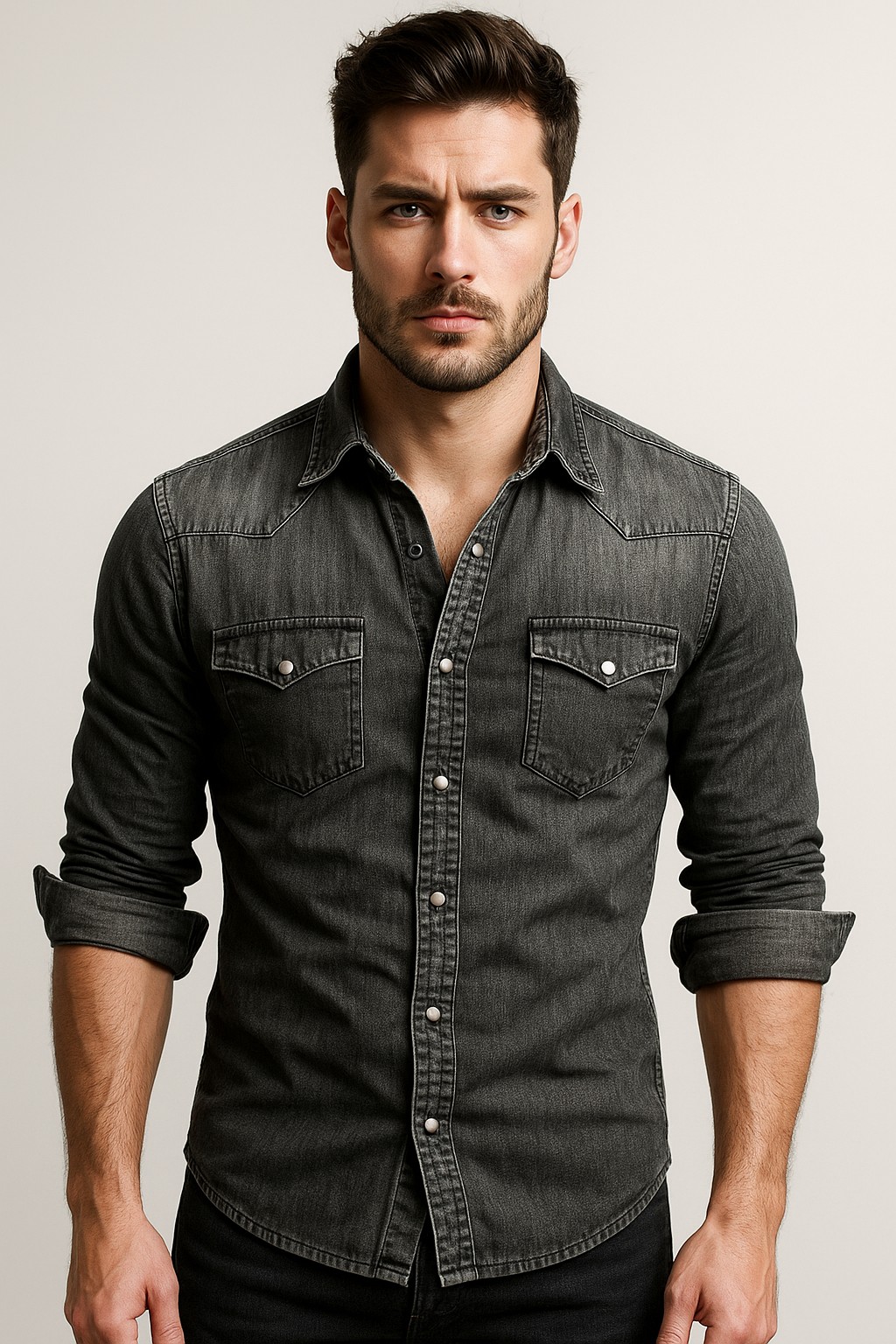 Maxime - Løs jeansskjorte for menn
